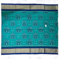 "The Temple Tale" – Rama Green Sambalpuri Ikat Saree with Royal Navy Blue Pallu