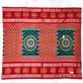 "The Crimson Chakra" – Red Sambalpuri Ikat with Double Border & Designer Work Blouse